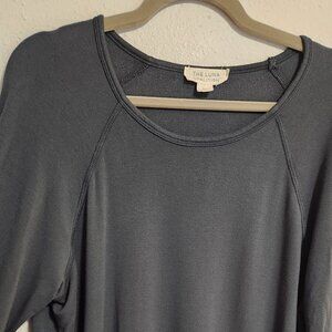 The Luna Coalition Soft Modal Yoga Athleisure Charcoal Gray Shirt Large